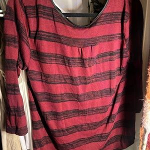 Striped V Neck long sleeve / quarter sleeve